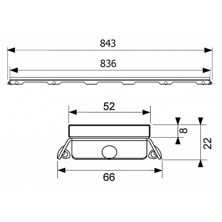 Решетка Tece TECEdrainline 600990 90 стекло зеленое