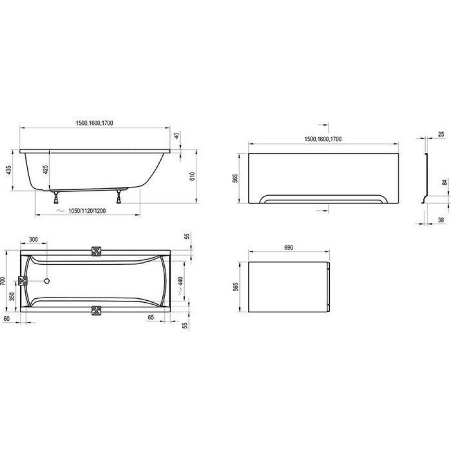 Боковая панель Ravak A U 70 CZ00110A00 A U 70 см белая