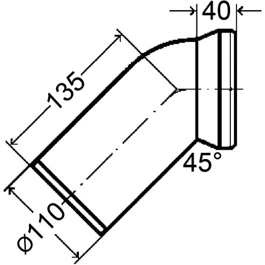 Отвод 45° для унитаза Viega 101718