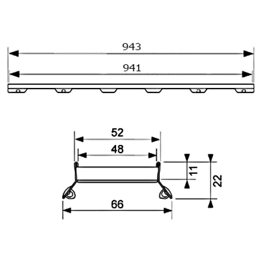 Решетка под плитку Tece TECEdrainline Plate II 601072 100 нержавеющая сталь глянцевая