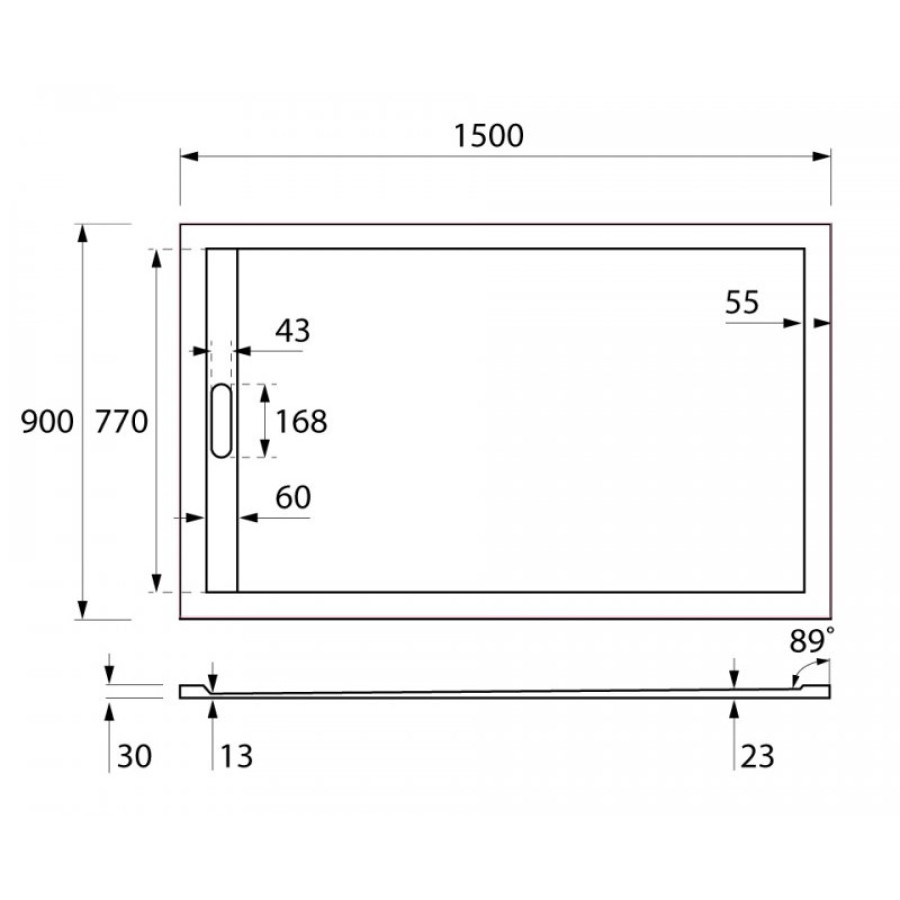 Панель для поддона Cezares TRAY-AS-AH-150/90-100-SCR