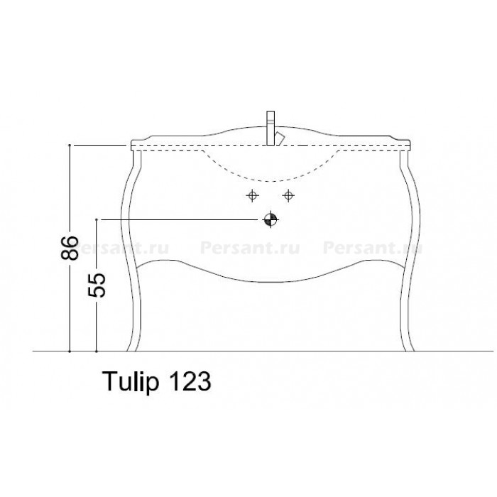 Мраморная столешница Cezares TULIP 123 TULIPTOP123MARQ
