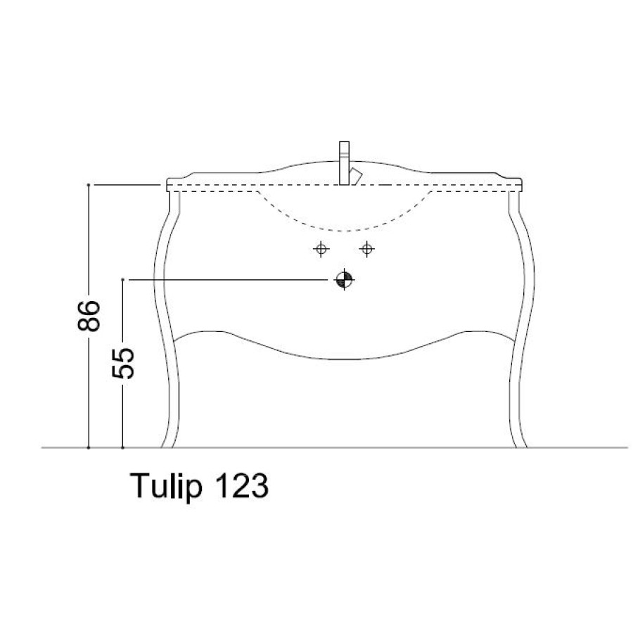 Мраморная столешница Cezares TULIP 123 TULIPTOP123MARQ