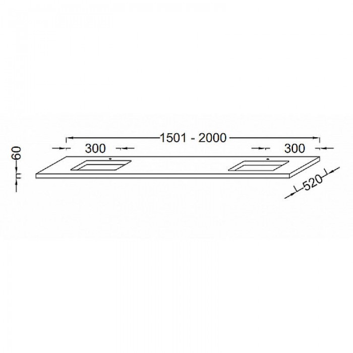 Столешница под раковину Jacob Delafon Parallel 200 EB55-2000-E10 Дуб