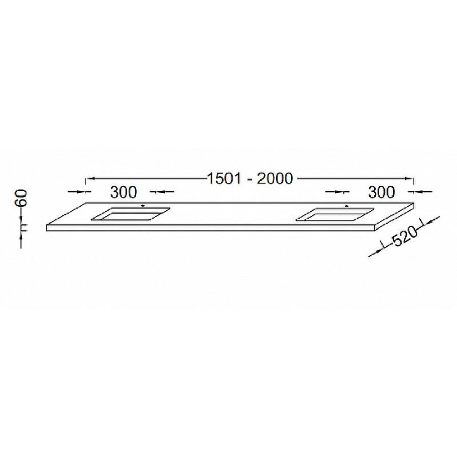 Столешница под раковину Jacob Delafon Parallel 200 EB55-2000-E10 Дуб