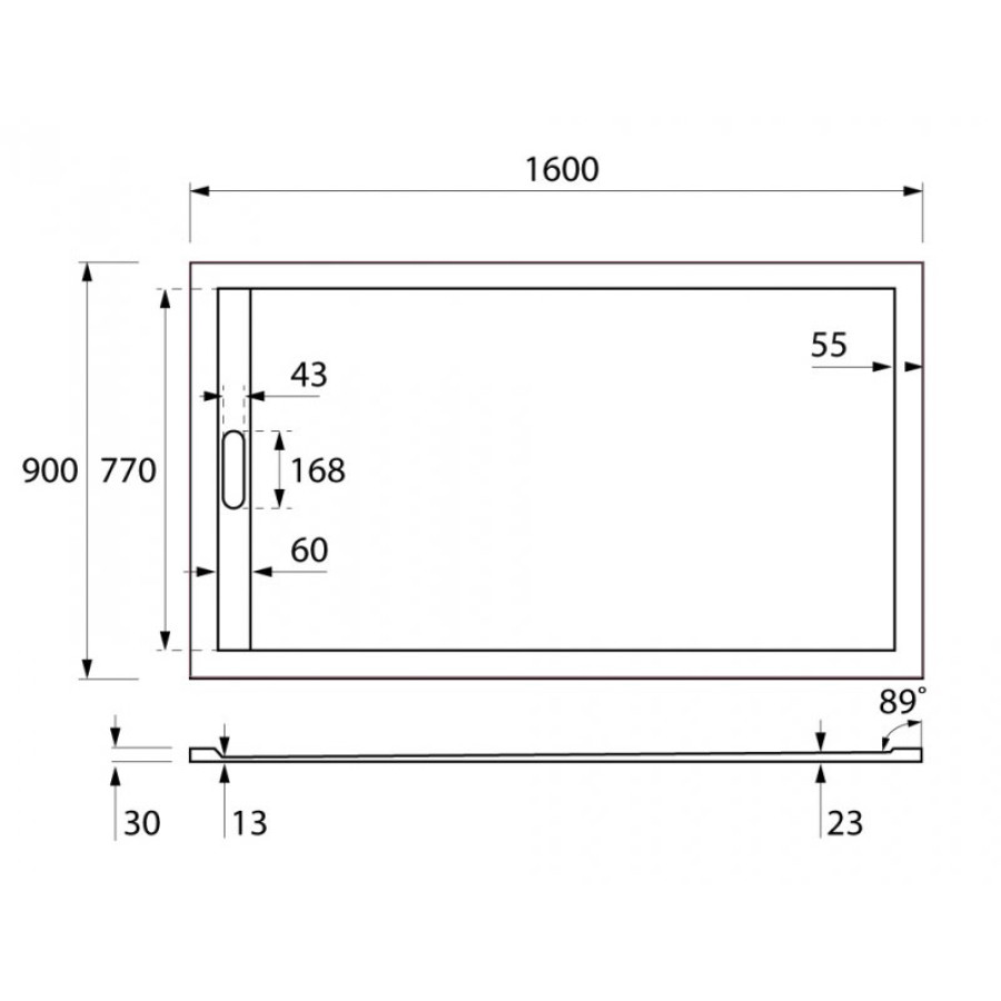 Панель для поддона Cezares TRAY-AS-AH-160/90-100-SCR