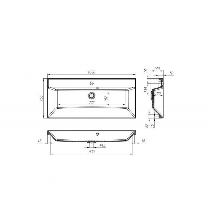 Мебельная ручка для базы BelBagno AURORA AURORA-MANIGLIA-1000-RG