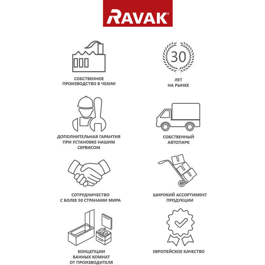 Столешница под раковину Ravak Balance 80 X000001371 Белый блестящий лак