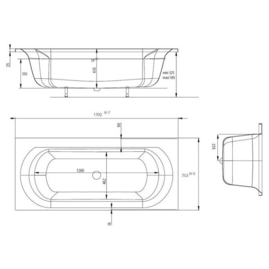 Каркас для ванны Jacob Delafon Elise SF6010RU-NF 170x75 см