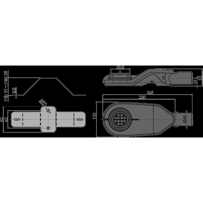 Экстра низкий сифон Alcadrain APZ-S6 DN40 и комплект регулируемых ног