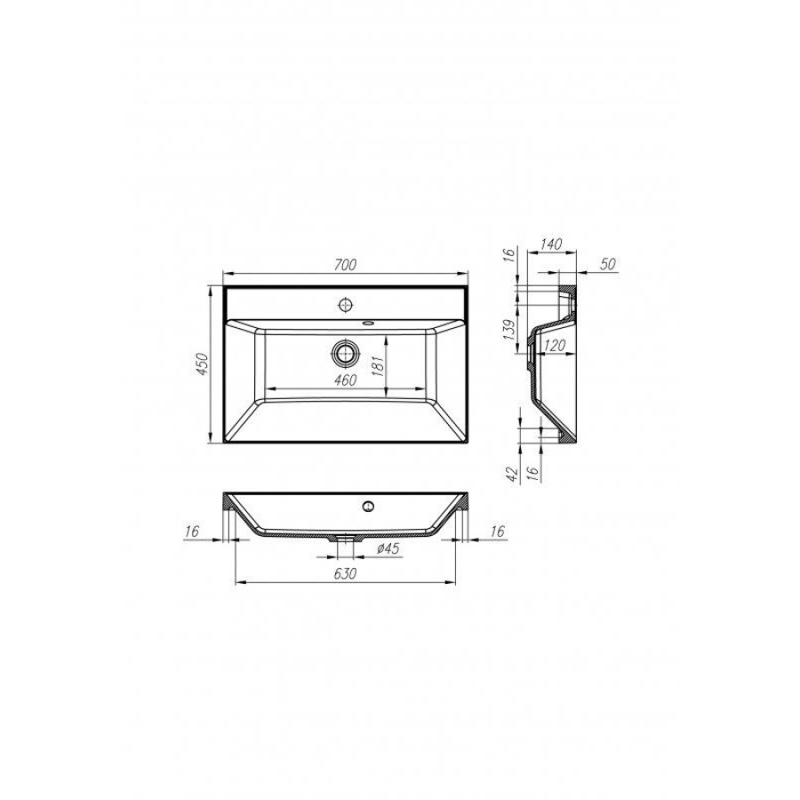 Мебельная ручка для базы BelBagno AURORA AURORA-MANIGLIA-700-RC