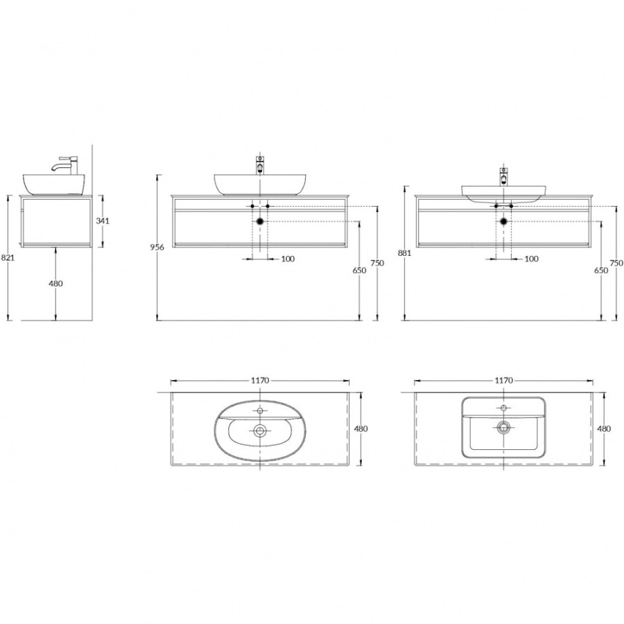 Консоль Kerama Marazzi Plaza Next PL.N.120.02\BLK.M 120 под раковину, черный