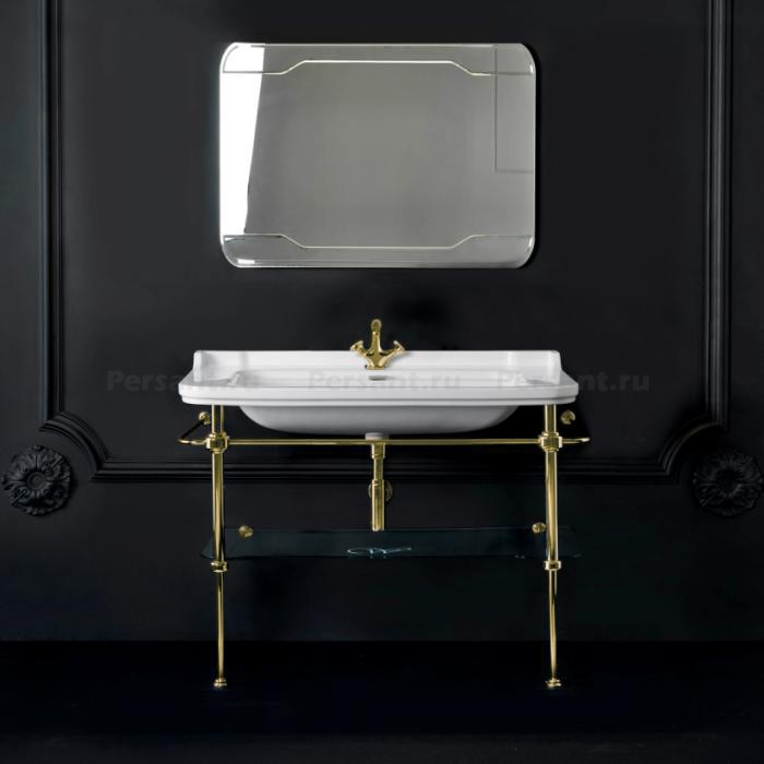 Консоль для раковины Kerasan Waldorf 9203K2oro 120 напольная, с полкой, золото