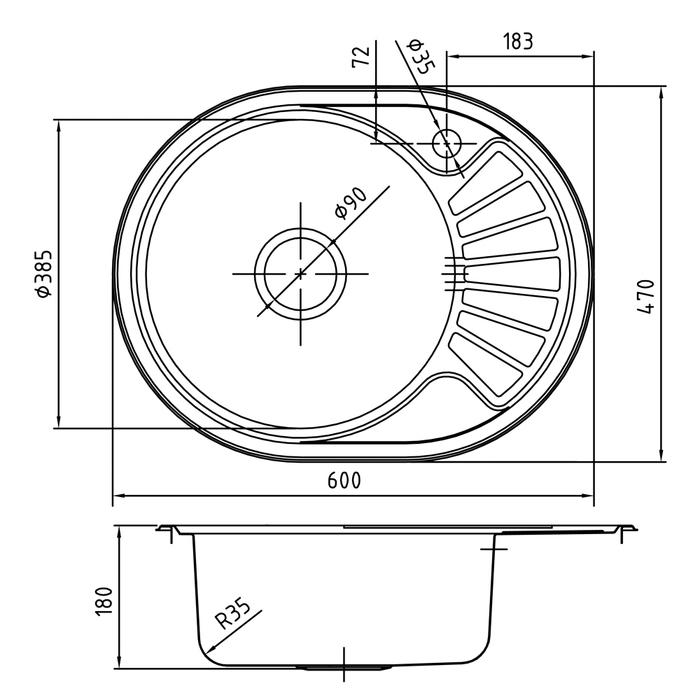 Кухонная мойка IDDIS Suno SUN60SLi77