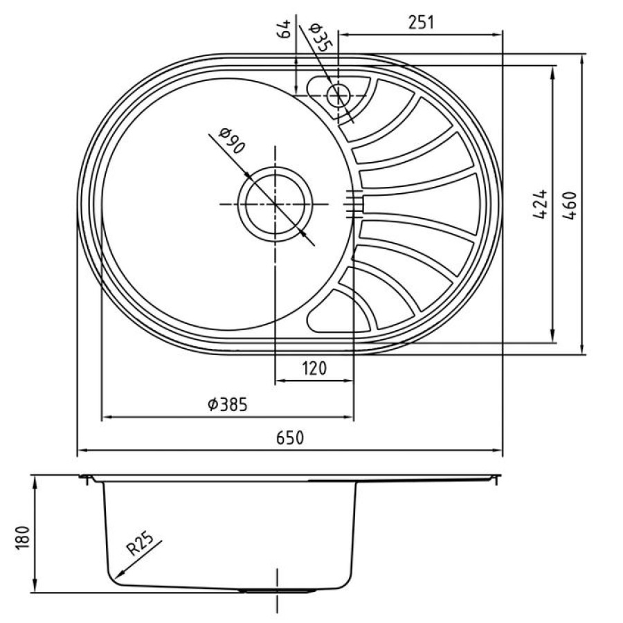 Кухонная мойка IDDIS Suno SUN65SLi77