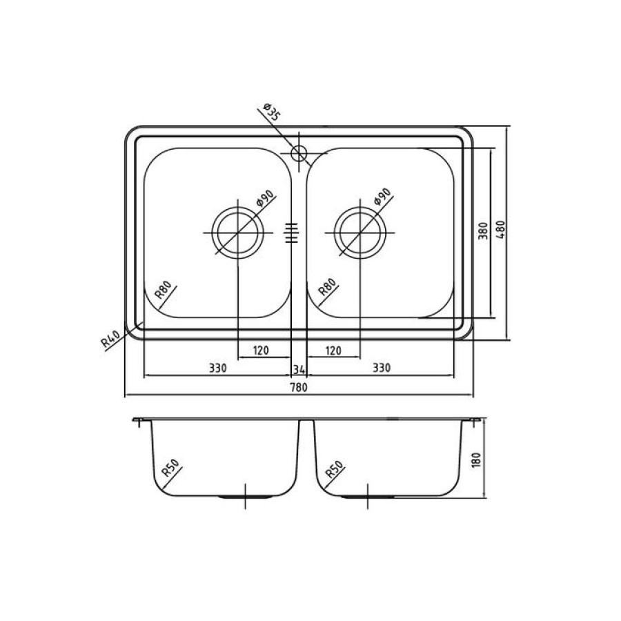 Кухонная мойка IDDIS Strit STR78S2i77