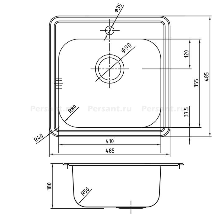 Кухонная мойка IDDIS Strit STR48P0i77