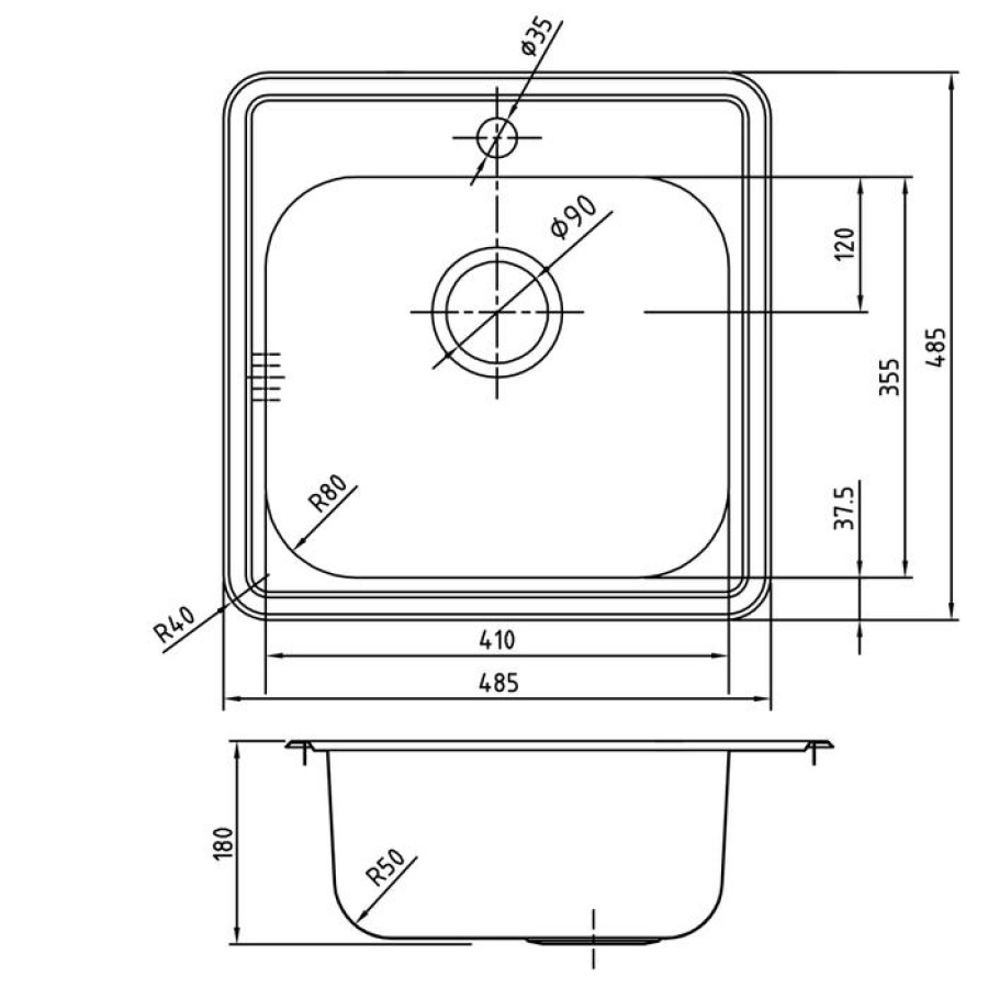 Кухонная мойка IDDIS Strit STR48P0i77