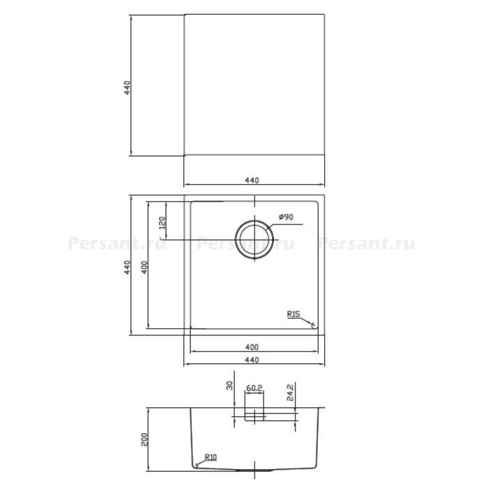 Кухонная мойка IDDIS Edifice EDI44B0i77