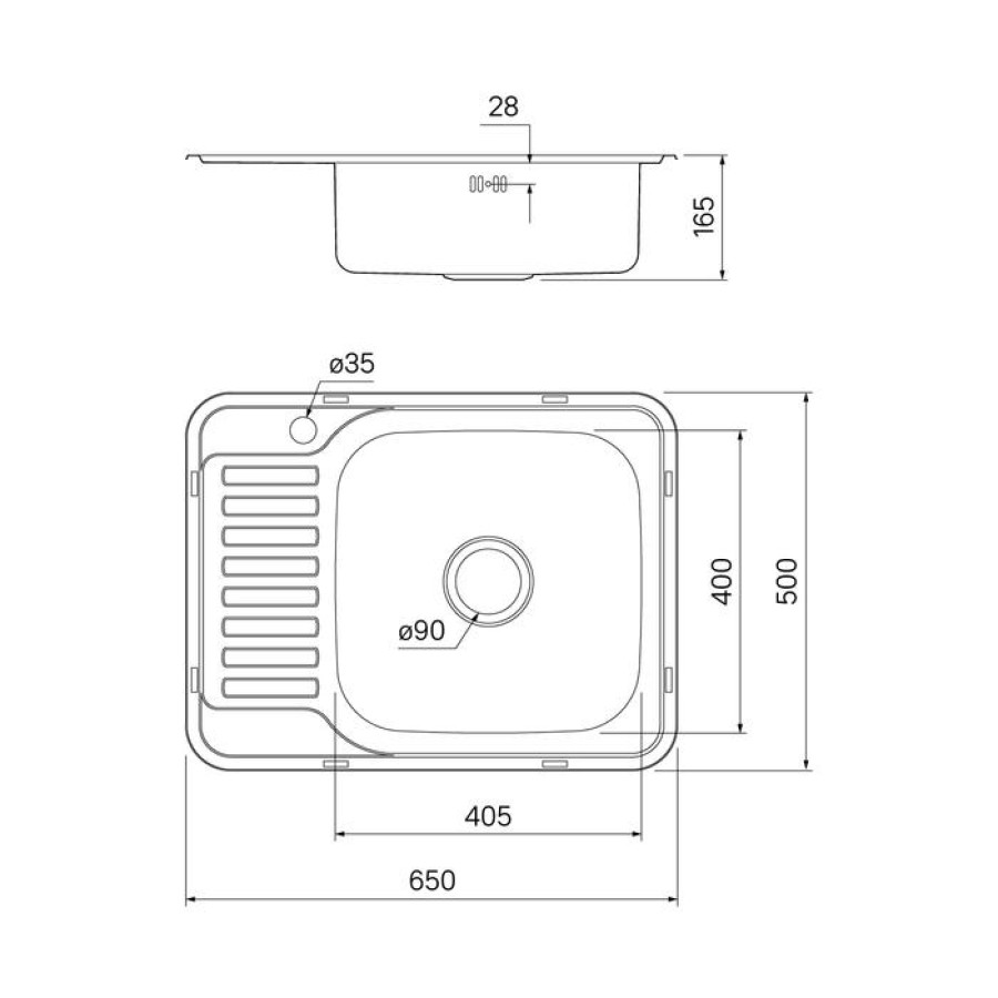 Кухонная мойка IDDIS Basic BAS65SRi77 чаша справа