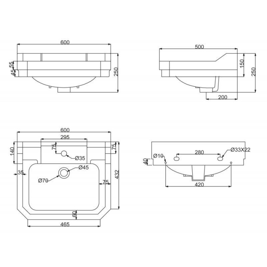 Пьедестал для раковины BelBagno Trevi BB135P