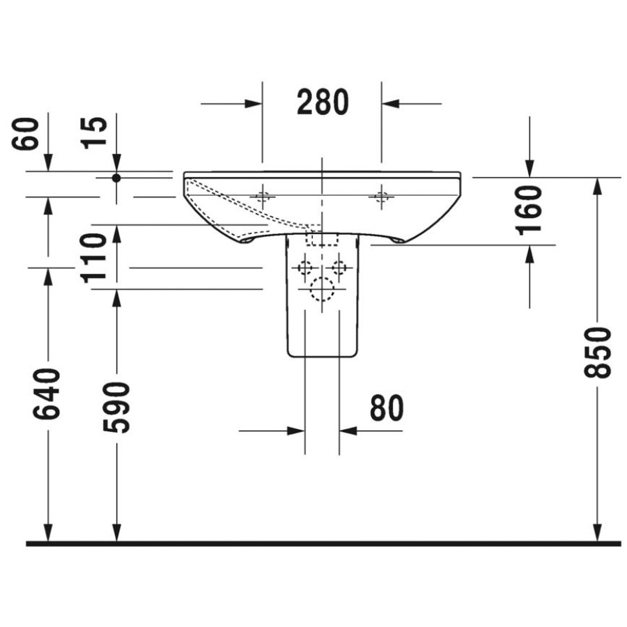 Полупьедестал Duravit P3 Comforts 0858370000