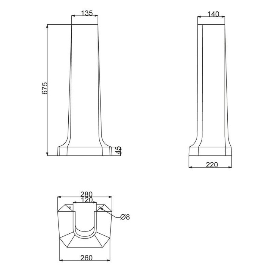 Пьедестал для раковины BelBagno Trevi BB135P