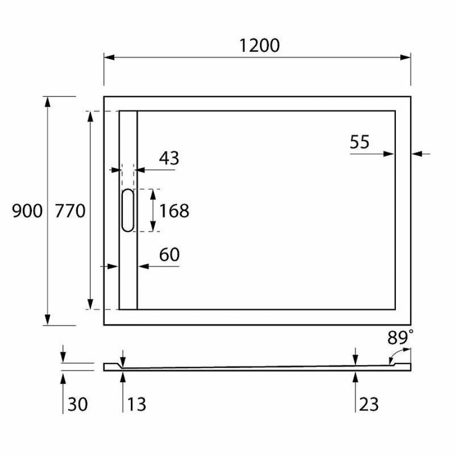 Душевой поддон из искусственного камня Cezares Tray AS 120х90 TRAY-AS-AH-120/90-30-NERO Черный матовый