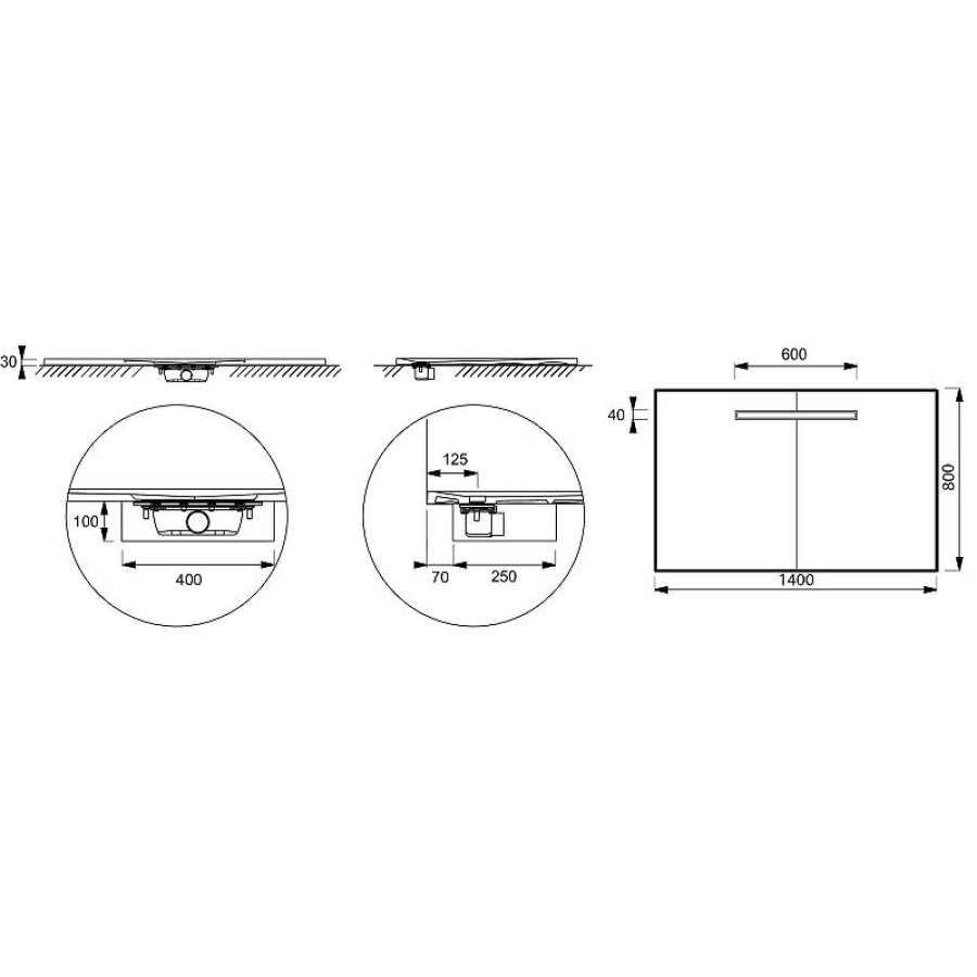 Душевой поддон из неокварца Jacob Delafon Surface 140x80 E62629-SS2 Белый гипс