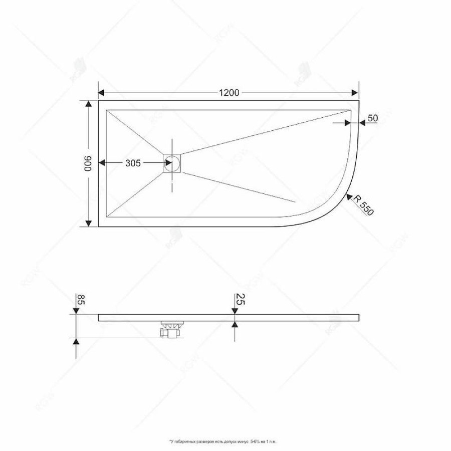 Душевой поддон из искусственного камня RGW Stone Tray ST/AL-W 120x90 16154129-01L Белый