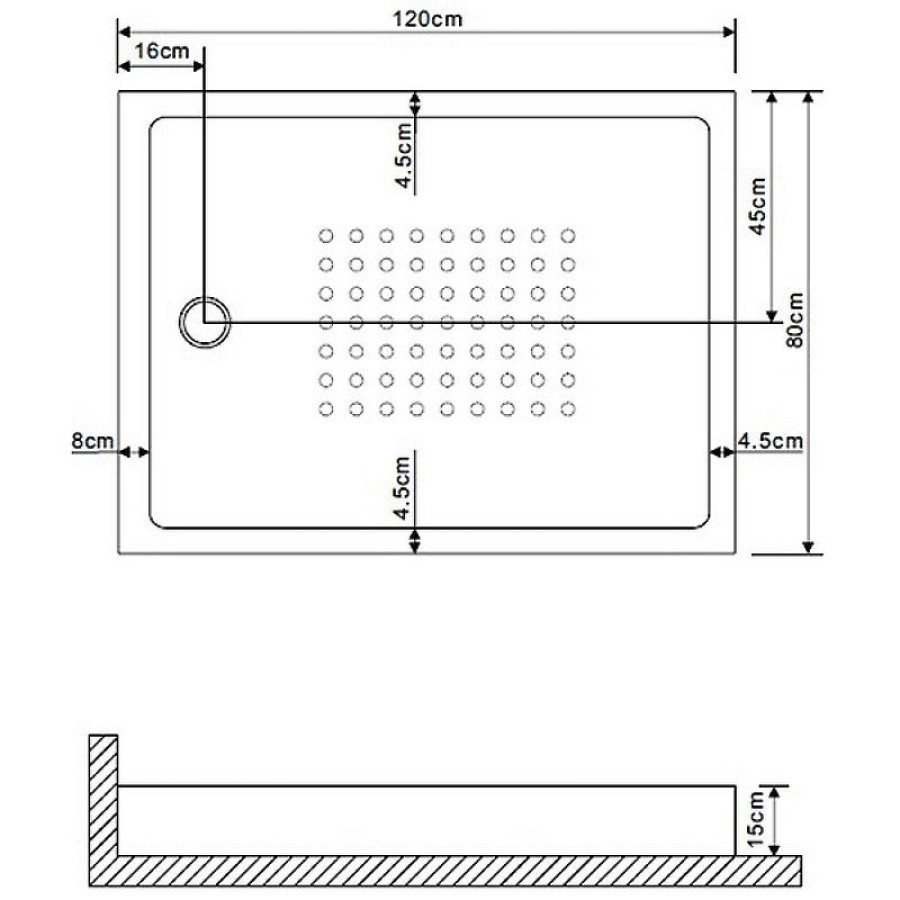 Акриловый поддон для душа Grossman 120х80 GR-31200920L Белый