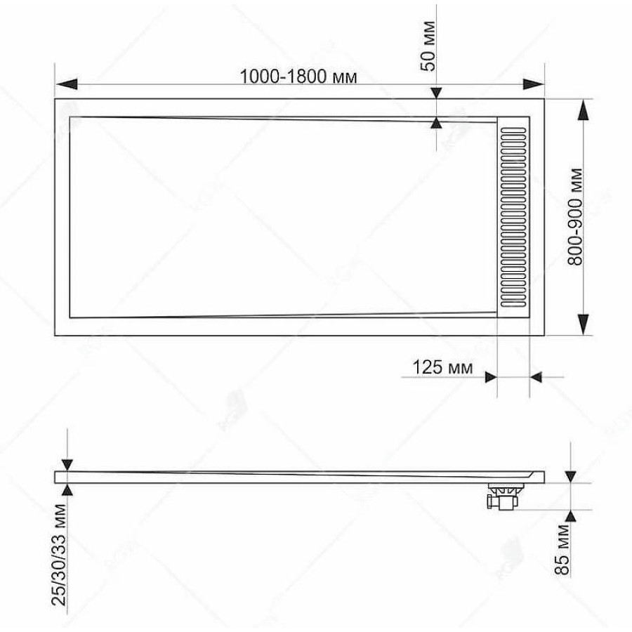 Душевой поддон из искусственного камня RGW Stone Tray STM-W 120х90 14202912-01 Белый