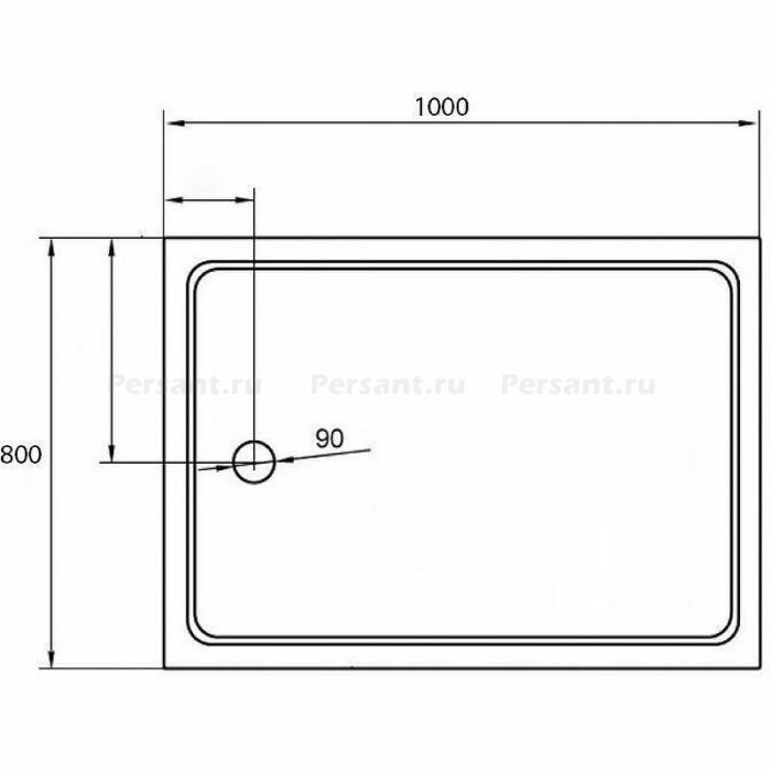 Акриловый поддон для душа Cezares Tray 100x80 TRAY-A-AH-100/80-15-W Белый