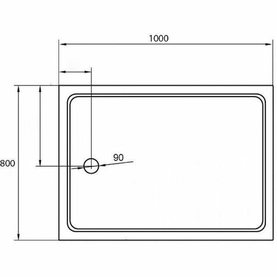 Акриловый поддон для душа Cezares Tray A 100x80 TRAY-A-AH-100/80-15-W Белый