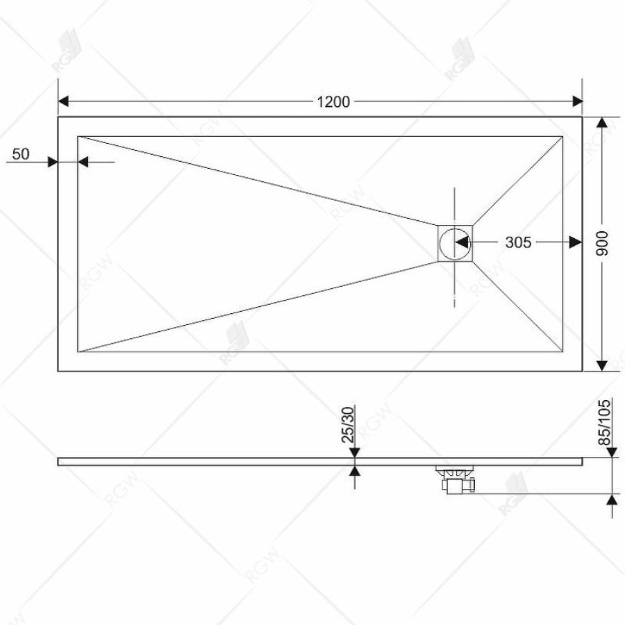 Душевой поддон из искусственного камня RGW Stone Tray ST-0129Be 120x90 16152912-03 Бежевый