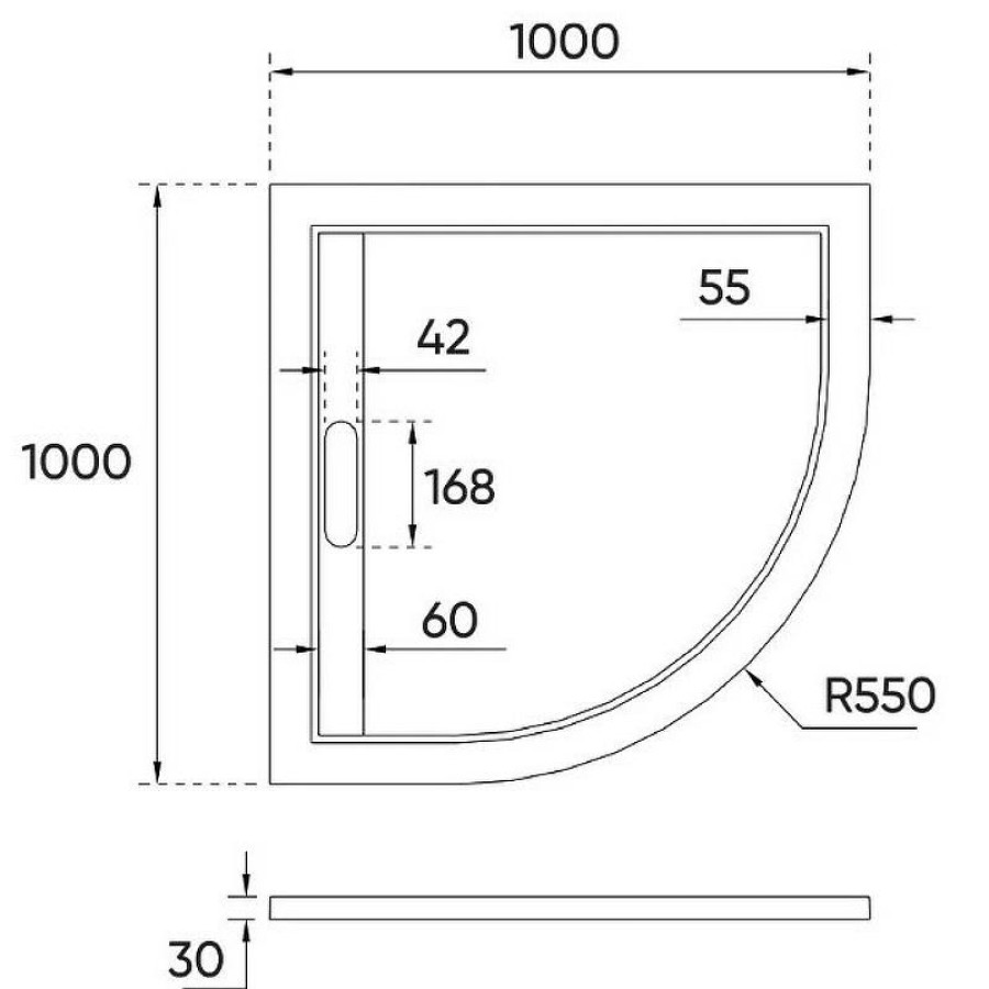 Душевой поддон из искусственного камня Veconi Tezeo 100x100 TZ05-100PL-01-19C3 Белый