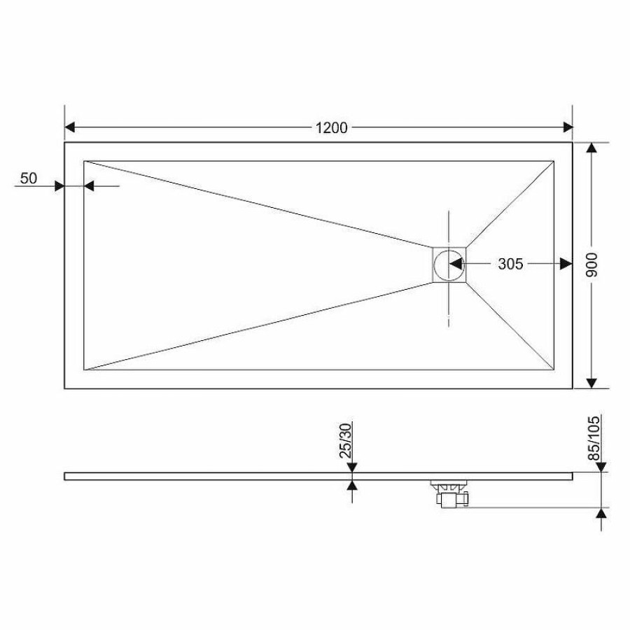 Душевой поддон из искусственного камня Grossman Strong 90x120 GR-S290120Q Графит