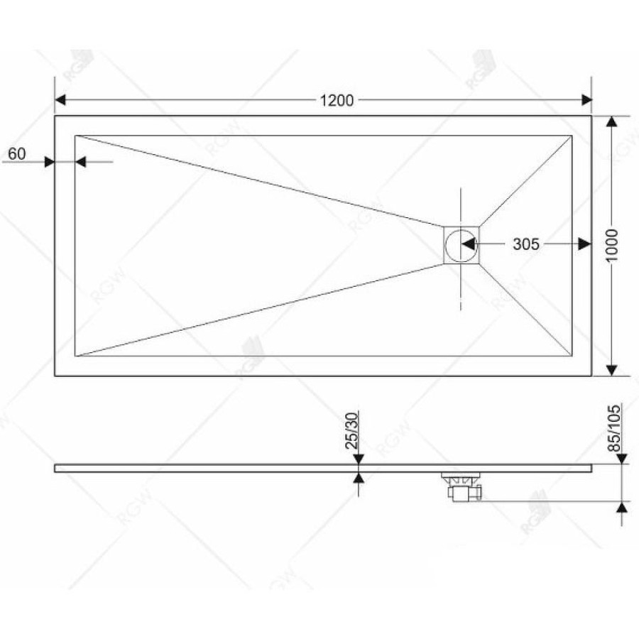 Душевой поддон из искусственного камня RGW ST-0120MI 120x100 16152012-06 Изумруд