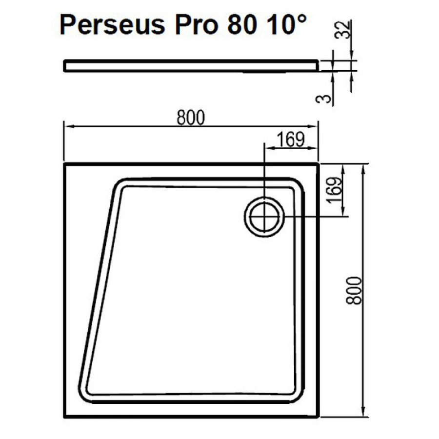 Душевой поддон из искусственного камня Ravak 10° Perseus Pro 80x80 XA054401010 Белый