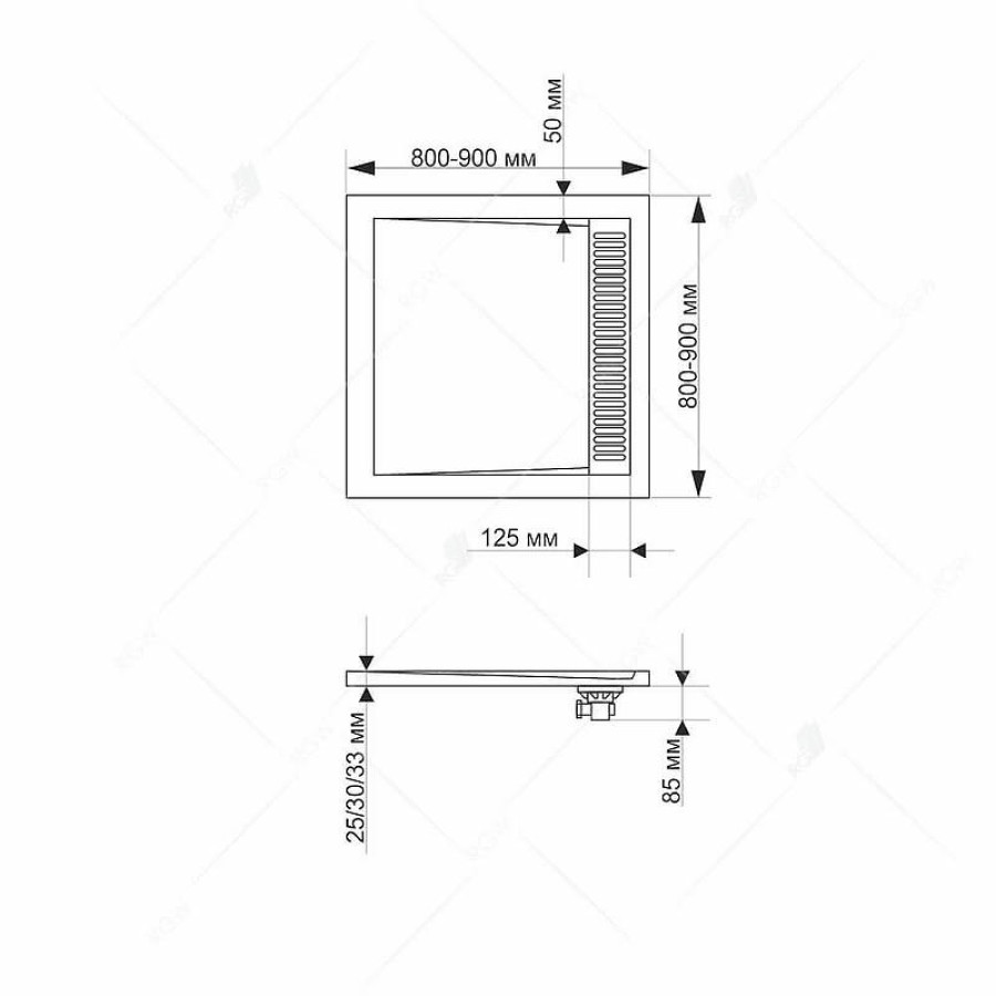 Душевой поддон из искусственного камня RGW Stone Tray STM-G 80x80 14202088-02 Графит