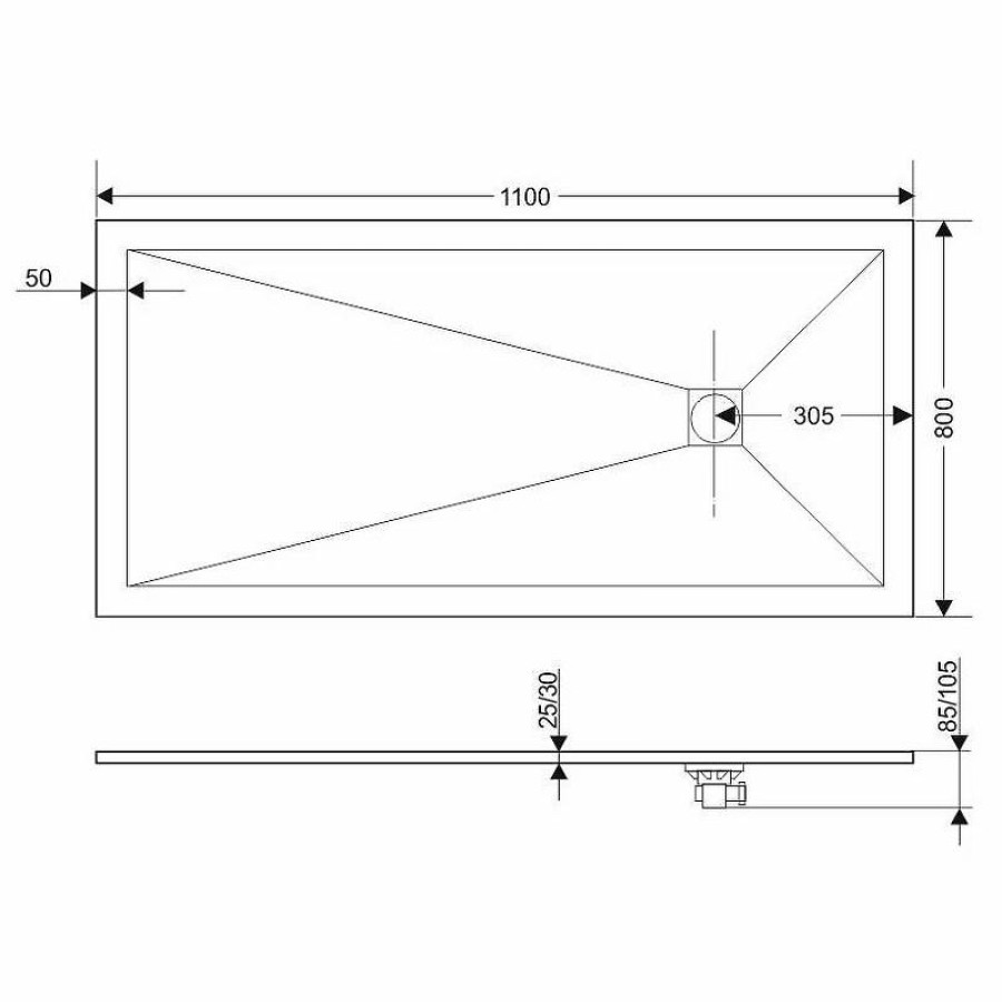 Душевой поддон из искусственного камня Grossman Strong 80x110 GR-S180110Q Белый