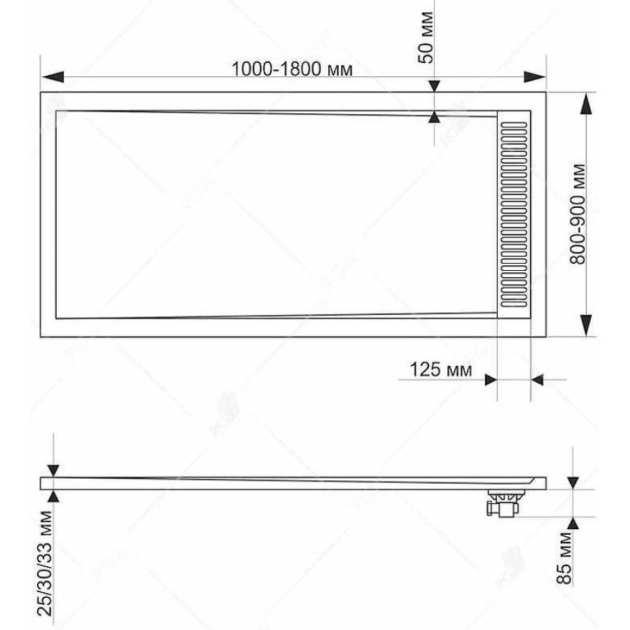 Душевой поддон из искусственного камня RGW Stone Tray STM-109G 100х90 14202910-02 Графит