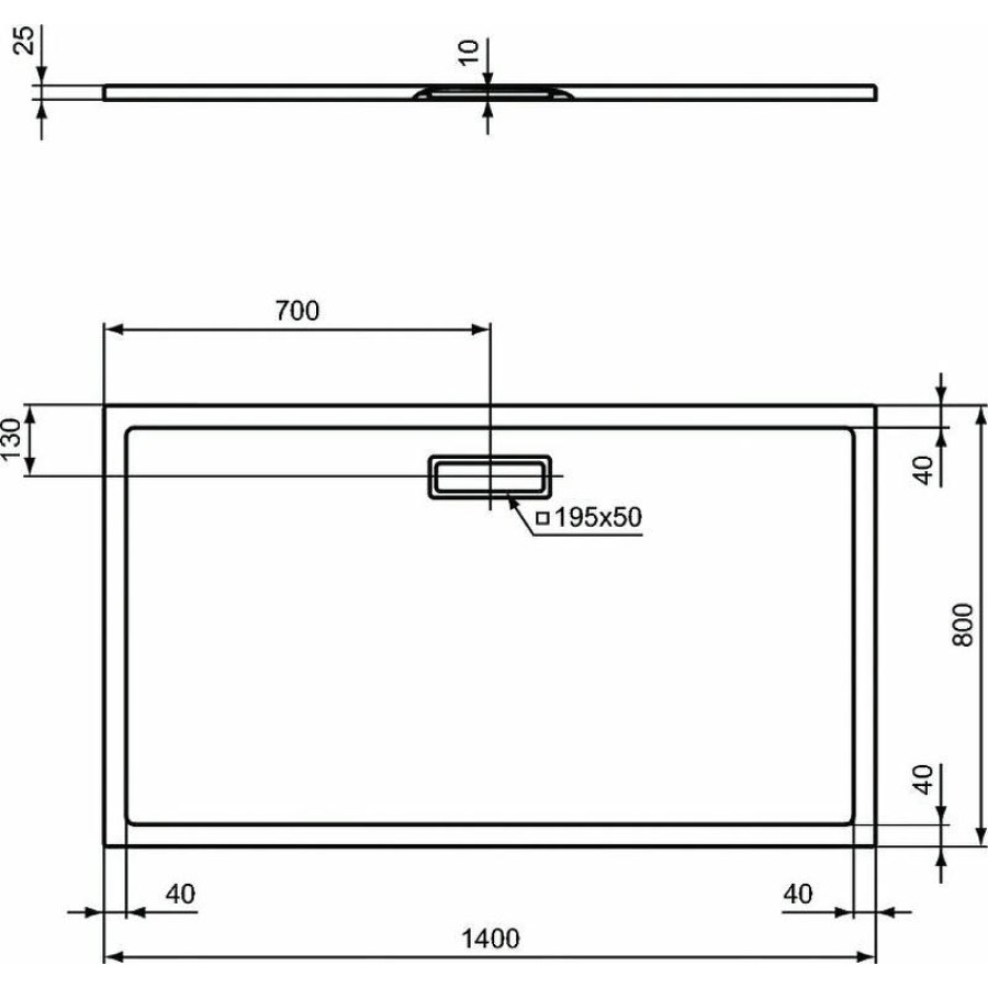 Акриловый поддон для душа Ideal Standard Ultraflat New 140х80 T447001 Белый