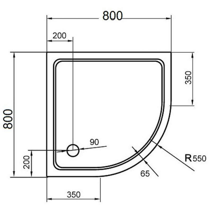 Душевой поддон из стеклокомпозита Cezares Tray SMC 80x80 Tray-M-R-80-550-35-W Белый