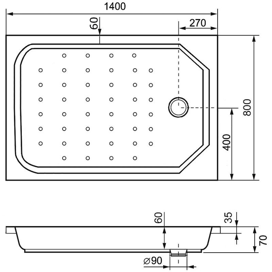 Акриловый поддон для душа RGW Acrylic Style 140x80 16183814-11 Белый