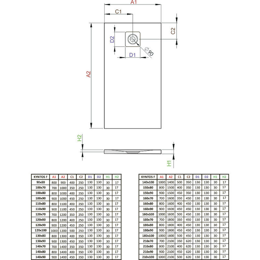 Душевой поддон из искусственного камня Radaway Kyntos F 140x90 HKF14090-04 Белый