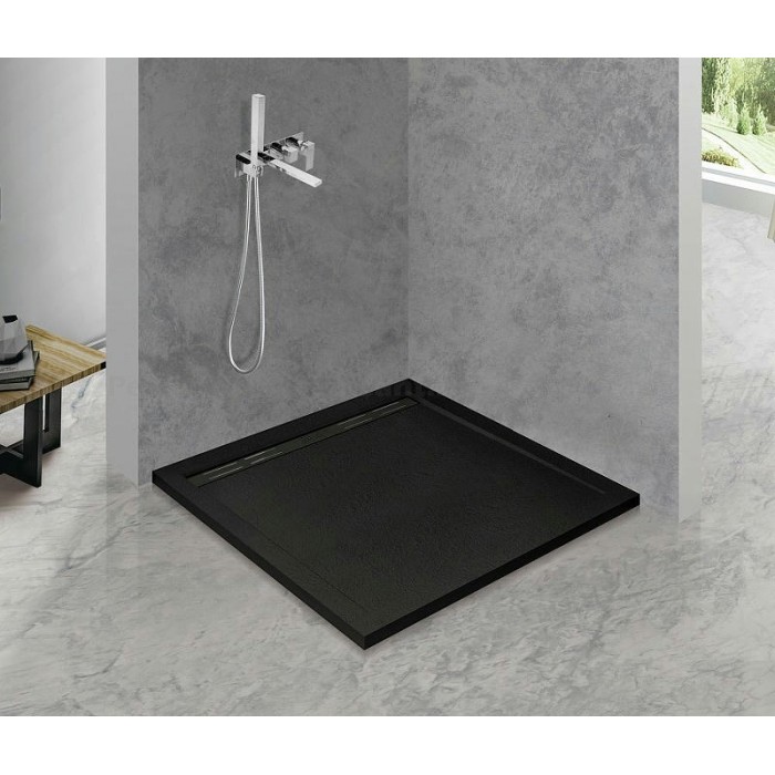 Душевой поддон из искусственного камня Cezares Tray AS 100x100 TRAY-AS-A-100-30-NERO Черный матовый