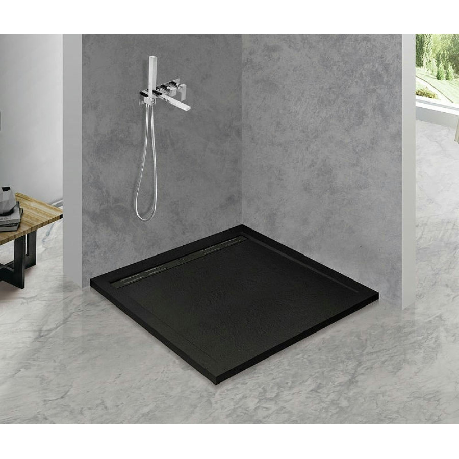 Душевой поддон из искусственного камня Cezares Tray AS 90x90 TRAY-AS-A-90-30-NERO Черный матовый