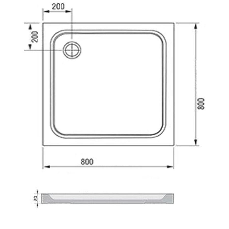 Душевой поддон из искусственного камня Ravak Perseus Pro Chrome 80х80 XA044401010 Белый