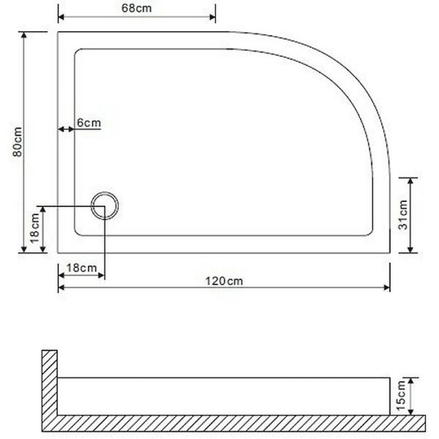 Акриловый поддон для душа Grossman 120х80 GR-119212020R Белый